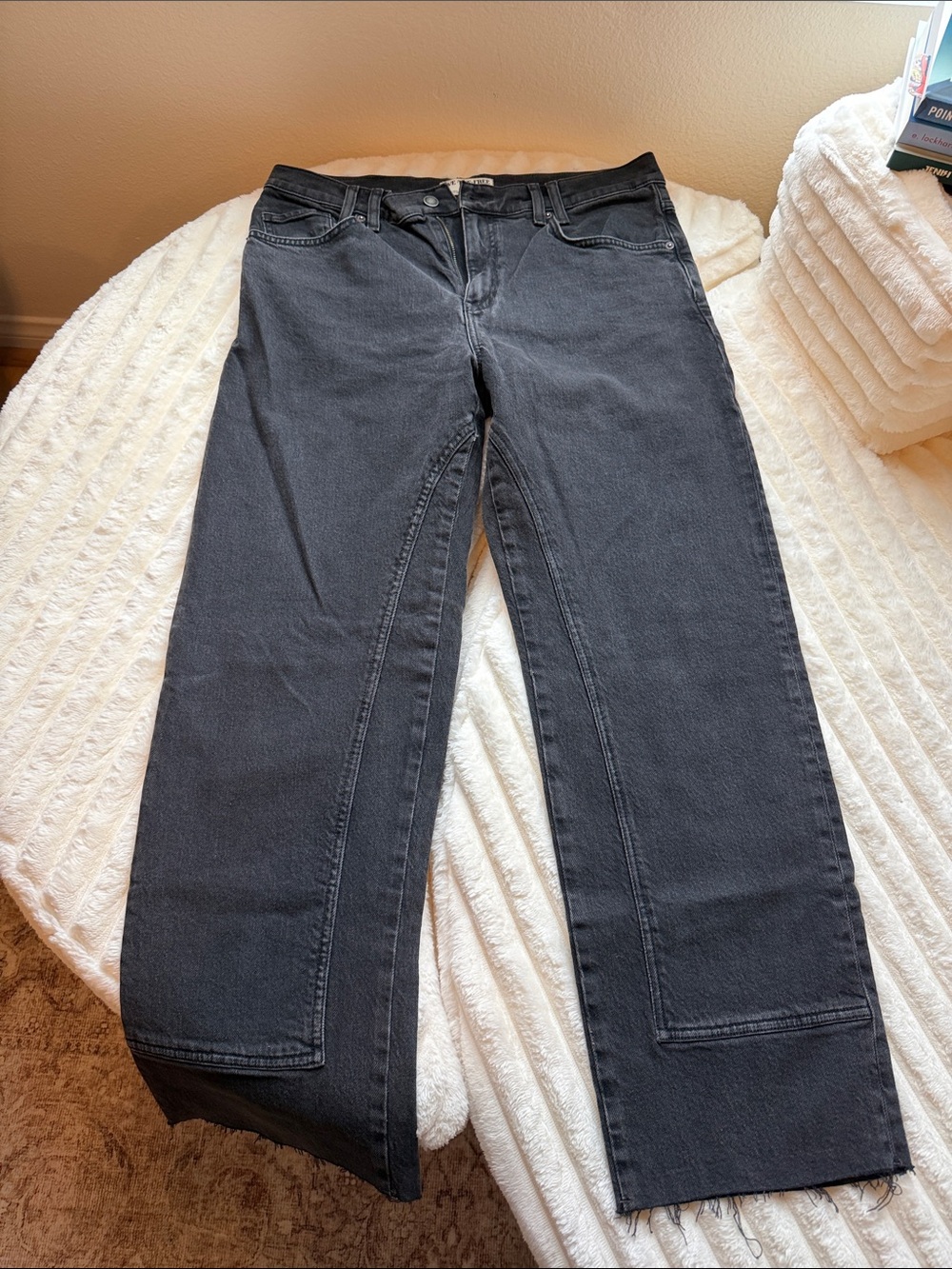 Free People Black Straight-Leg Jeans